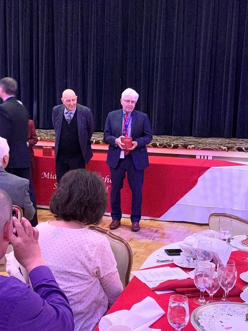 Superintendent Roy Reese received a Golden Apple Award