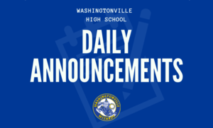 DECEMBER 13th ANNOUNCEMENTS - "G" DAY